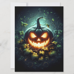 Spooky Natur glühend Halloween Kürbis Feiertagskarte