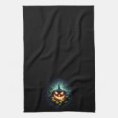 Spooky Natur glühend Halloween Kürbis Geschirrtuch (Vertikal)