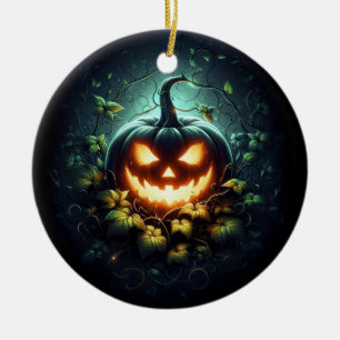 Spooky Natur glühend Halloween Kürbis Keramik Ornament