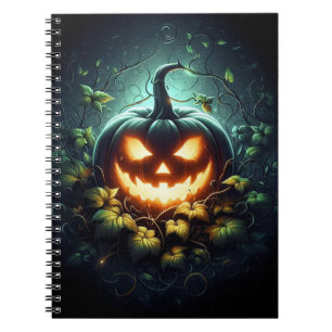 Spooky Natur glühend Halloween Kürbis Notizblock