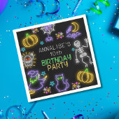 Spooky Neon Any Age Halloween Birthday Serviette