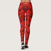 Spooky Neon Jack-o' Lantern Halloween Night Scene Leggings (Rückseite)
