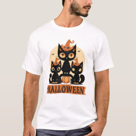 Spooky Niedlich Black Cat Halloween Autumn Pumpkin T-Shirt