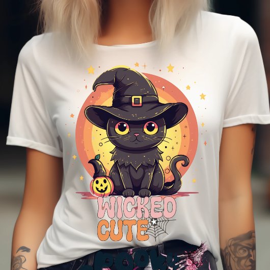 Spooky Niedlich Black Cat Halloween Autumn Pumpkin T-Shirt