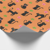 Spooky Niedlich Black Cats und Candy Geschenkpapier (Ecke)