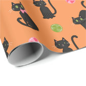 Spooky Niedlich Black Cats und Candy Geschenkpapier (Rolleneckpunkt)
