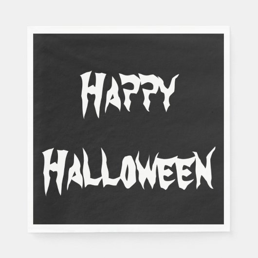 Spooky Niedlich Black Happy Halloween Papier Napki Serviette (Vorderseite)