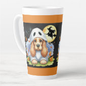 Spooky Niedlich Cocker Spaniel Ghost Dog Halloween Milchtasse (Linke Ecke)