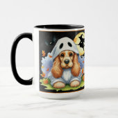 Spooky Niedlich Cocker Spaniel Ghost Dog Halloween Tasse (Links)