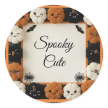 Spooky Niedlich Crochet Pumpkin Halloween Stickers