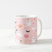 Spooky Niedlich Dusty Pink Ghost Halloween Kaffeetasse (VorderseiteRechts)