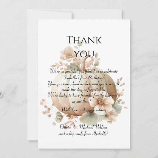 Spooky Niedlich ersten Geburtstag Halloween Danke  (Vorderseite)