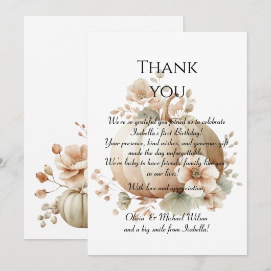 Spooky Niedlich ersten Geburtstag Halloween Danke  (Vorne/Hinten)