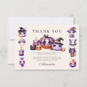 Spooky Niedlich erster Geburtstag Dankeskarte (Vorderseite)