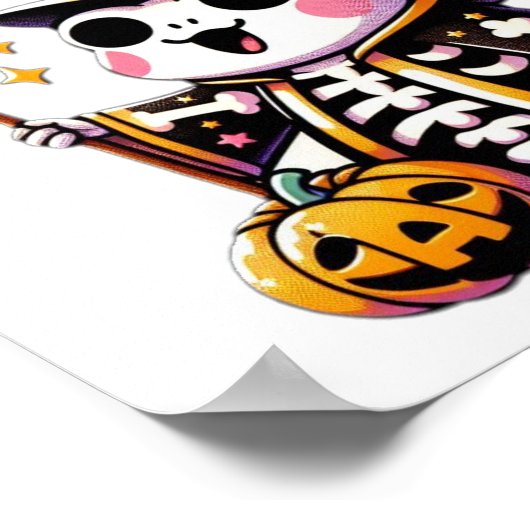 Spooky Niedlich Frog Skeleton Halloween Poster (Ecke)