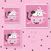 Spooky Niedlich Ghost Cat Pink Halloween Papier Na Serviette