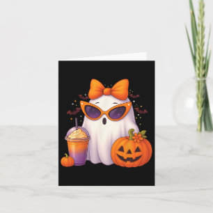 Spooky Niedlich Ghost Drink Pumpkin Iced Kaffeehau Karte