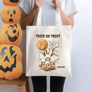 Spooky Niedlich Ghost Family Trick oder Behandlung Tragetasche