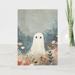 Spooky Niedlich Ghost Floral Happy Halloween Karte
