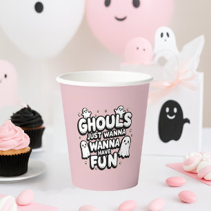 Spooky Niedlich Ghost Halloween Geburtstagspink Pappbecher