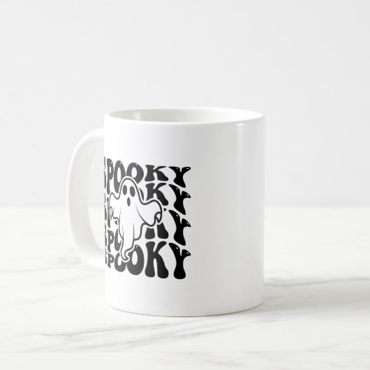 Spooky Niedlich Ghost Halloween Kaffeetasse (Vorderseite Links)