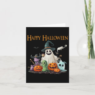 Spooky Niedlich Ghost Halloween Kostüm Happy Hallo Karte