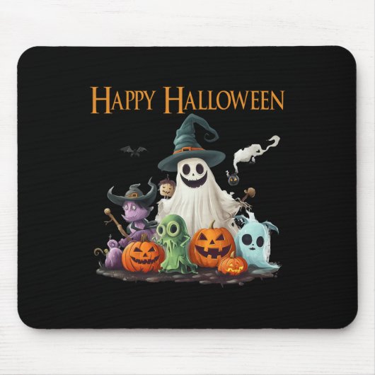 Spooky Niedlich Ghost Halloween Kostüm Happy Hallo Mousepad (Vorne)