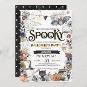 Spooky Niedlich Ghost Halloween-Party Einladung (Vorne/Hinten)