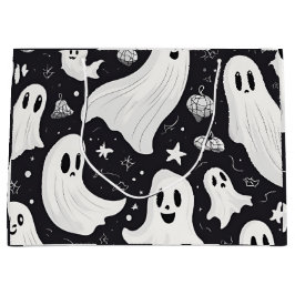 Spooky Niedlich Ghost Halloween Schwarz-weiß Große Geschenktüte