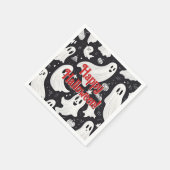 Spooky Niedlich Ghost Halloween Schwarz-weiß Serviette (Ecke)