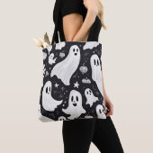 Spooky Niedlich Ghost Halloween Schwarz-weiß Tasche (Von Nahem)