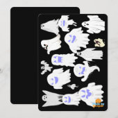 Spooky Niedlich Ghost Illustration Muster - Hallow Einladung (Vorne/Hinten)