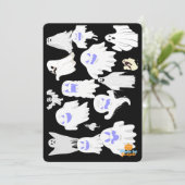Spooky Niedlich Ghost Illustration Muster - Hallow Einladung (Stehend Vorderseite)