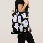 Spooky Niedlich Ghost Illustration Muster - Hallow Tasche (Von Nahem)