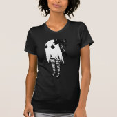 Spooky Niedlich Ghost in gestreiften Leggings Hall T-Shirt (Vorderseite)
