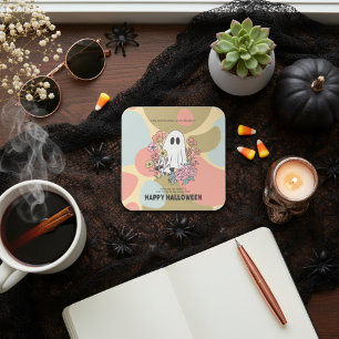 Spooky Niedlich Ghost: Joke the Boo-last! Quadratischer Aufkleber