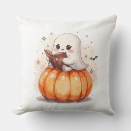 Spooky Niedlich Ghost Reading - Cosy Halloween Pum Kissen