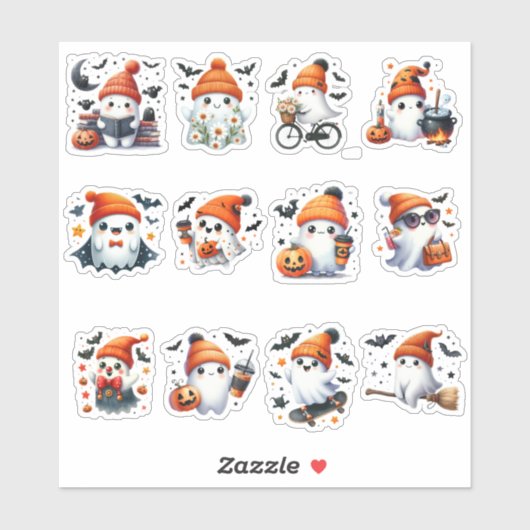 Spooky Niedlich Ghost Sticker Collection (Blatt)