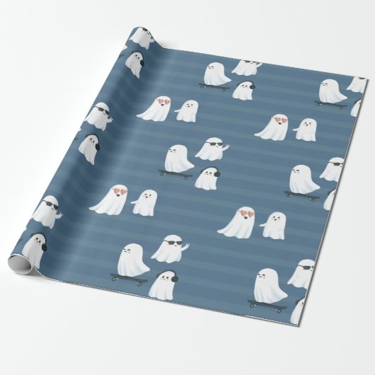 Spooky Niedlich Ghost Wrapping Paper - Halloween-G Geschenkpapier (Ungerollt)