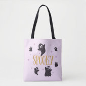 Spooky Niedlich Ghosts Light Lila Halloween Tasche (Vorderseite)