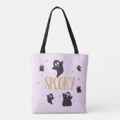 Spooky Niedlich Ghosts Light Lila Halloween Tasche (Rückseite)
