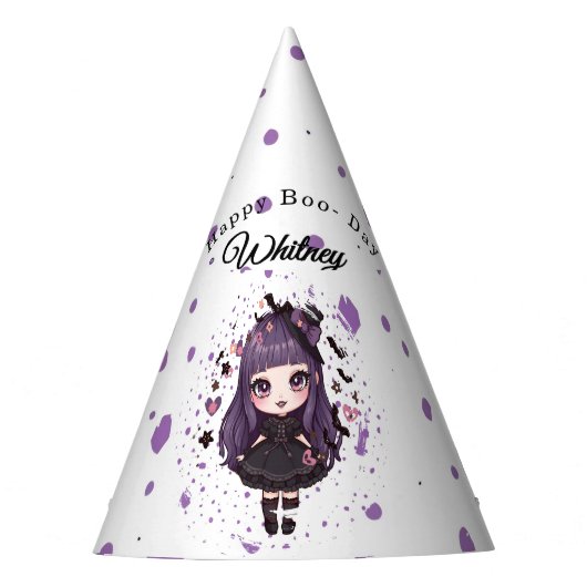 Spooky Niedlich Girl Birthday Hat Partyhütchen (Vorderseite)
