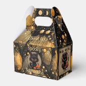 Spooky Niedlich Halloween Cat Personalisiert Geschenkschachtel (Rückseite)