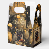 Spooky Niedlich Halloween Cat Personalisiert Geschenkschachtel (Geöffnet)