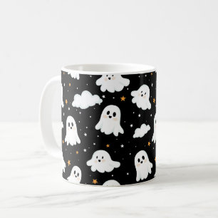 Spooky Niedlich Halloween Ghost Cloudy Star Sky Kaffeetasse