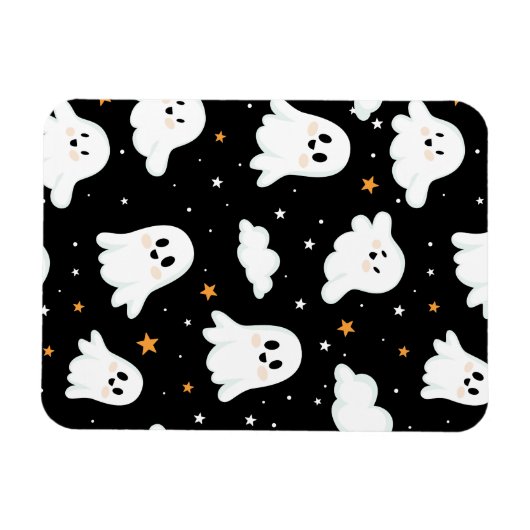 Spooky Niedlich Halloween Ghost Cloudy Star Sky Magnet (Horizontal)
