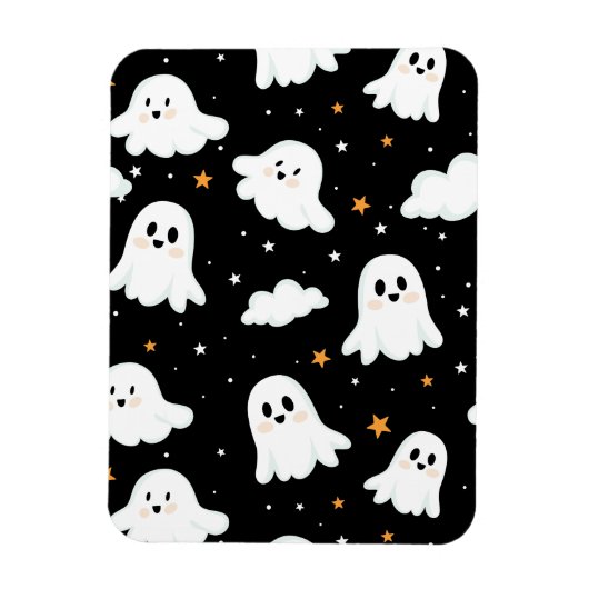 Spooky Niedlich Halloween Ghost Cloudy Star Sky Magnet (Vertikal)