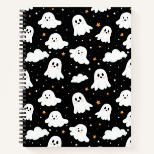 Spooky Niedlich Halloween Ghost Cloudy Star Sky Notizblock