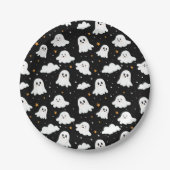 Spooky Niedlich Halloween Ghost Cloudy Star Sky Pappteller (Vorderseite)