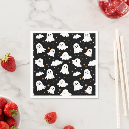 Spooky Niedlich Halloween Ghost Cloudy Star Sky Serviette (Beispiel)